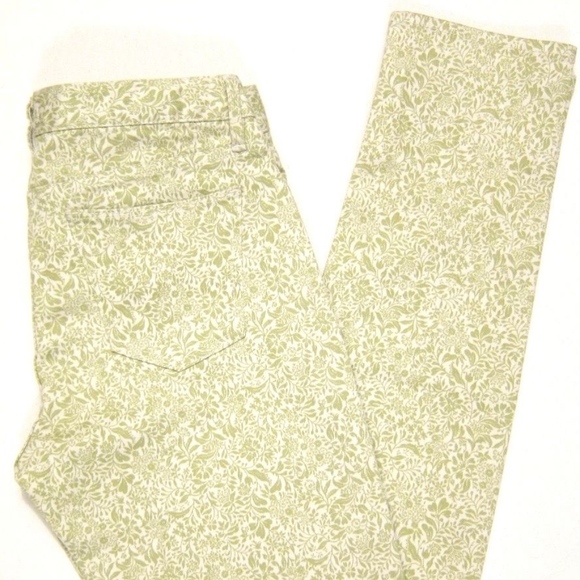 UNIQLO Floral Print Skinny Fit Tapered Jeans Green - Picture 1 of 4